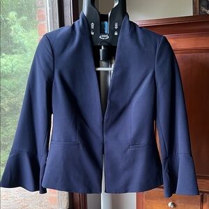 NWT navy Banana Republic collarless blazer
